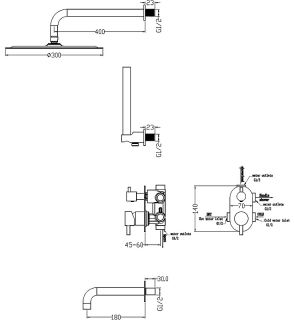 Душевая система Boheme Uno 464-2-GM антрацит